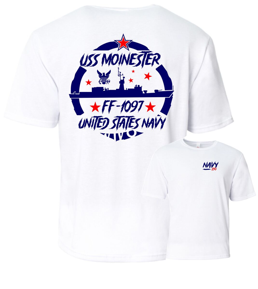 USS MOINESTER FF-1097  Performance T-Shirt.  US NAVY - $22.95+