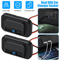 2PCS 12V-24V 4.8A Dual USB Port Car Fast Charger Socket Power Outlet  Waterproof - £14.89 GBP