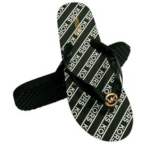 NWT MICHAEL KORS MSRP $69.99 WOMEN&#39;S BLACK FLIP FLOPS SANDALS SIZE 10 - $659.61 MXN