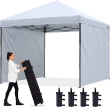 Outdoor Easy Pop Up Canopy Tent By Abccanopy, White, With 2 Sun Walls - £134.65 GBP