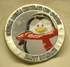 Penguin Cookie Tin Box Storage Container Happy Holidays Christmas Advertising - £10.34 GBP