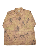 Vintage Reyn Spooner Hawaiian Shirt Mens 2XL Brown Floral Palm Cotton Lawn - £22.31 GBP