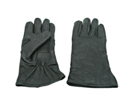 George Womens Medium Leather Gloves Black Fleece Lined Insulated Wrist E... - £13.82 GBP
