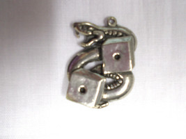 Vegas Craps Viper Cobra Snake Eyes Shooting Dice Pewter Pendant Adj Necklace - £7.98 GBP