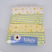 Vintage Carters Baby Tykes Y2K Cotton Flannel Baby Blankets Duck Yellow Plaid - £31.00 GBP