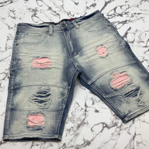 Men’s Fashion Sandblast Indigo Denim Shorts - £46.61 GBP