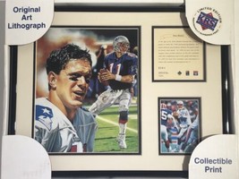 Drew Bledsoe 1996 New England Patriots Framed Lithograph Art Print Photo... - £15.58 GBP