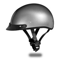 Daytona Helmets Skull Cap Silver Metallic Dot Motorcycle Helmet D1-SM - £62.26 GBP+