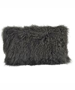 Tibetan lamb fur pillow Cover Mongolian lamb fur pillow -  Charcoal -12&quot;... - €60,37 EUR+