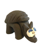 Artisan Made Hand Crafted Clay Armadillo Sculpted Figurine Brown - £11.20 GBP