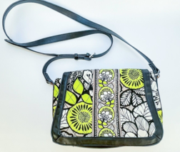 Vera Bradley Crossbody Citron Floral Leather Trim Fold Over Magnetic Clo... - $23.95
