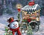 24&quot; X 44&quot; Panel Snowman Christmas Frosty Delights Cotton Fabric Panel D4... - $9.97