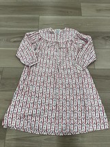 LANZ OF SALZBURG Tyrolean Flannel Nightgown White Red Stripes Floral Hea... - $29.69