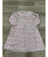 LANZ OF SALZBURG Tyrolean Flannel Nightgown White Red Stripes Floral Hea... - $29.69