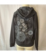 Disney Parks Disneyland Womens L Mickey Mouse Zip Up Hoodie Raw Hem Fire... - $576.02 MXN