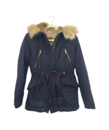 Zara Trafaluc Outerwear Fur Jacket Parka Navy Size XS - £74.89 GBP