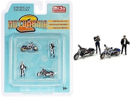 &quot;Motomania 2&quot; 4 piece Diecast Set (2 Figurines and 2 Motorcycles) for 1/64 Scal - £22.11 GBP