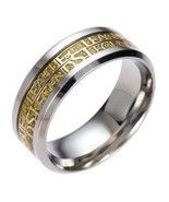 League of Legends Ring Gold Carbon Fiber Titanium Steel Engagement Band 8mm - £18.42 GBP