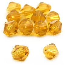 12 Topaz Color Swarovski Crystal Bicone Beads 6mm - £6.08 GBP