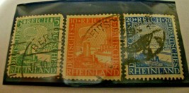 GERMANY   &quot; RHINELAND   1000 YEARS&quot;  STAMPS   SCOTT # 347-49   USED - $1.25