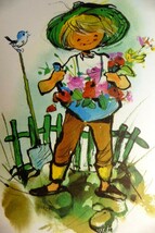 Adolf KORSCH VERLAG Postcard Munchen Boy with Flowers - Unposted Art - $10.26