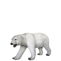 Polar Bear Walking Mouth Open Life Size Statue - $2,186.73