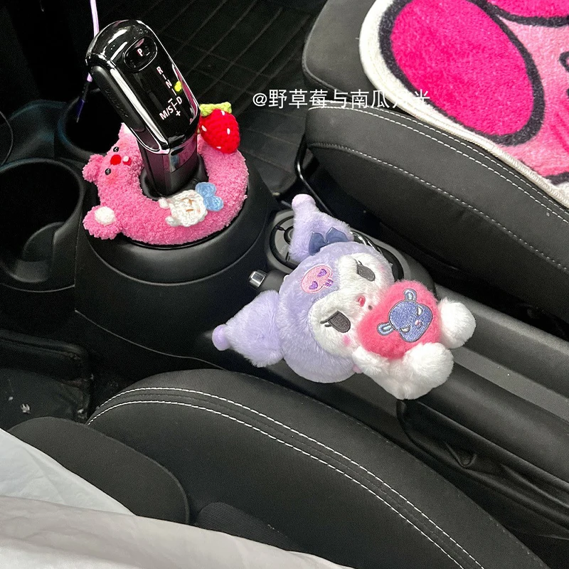 Sanrio Car Handbrake Shift Lever Plush Decorative Protective Cover Kuromi Girly - £14.22 GBP+