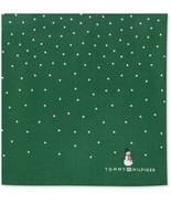 TOMMY HILFIGER Handkerchief SQUARE Pocket SCARF Silk GREEN Penguin Snowman - £55.01 GBP