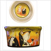 Tracy Flickinger Dog Food Bowl PARTY ANIMALS! CHEERS! Certif Int&#39;l PARTY... - £23.35 GBP
