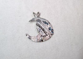 Vintage Signed SU Sterling Silver Indian Moon Charm K560 - £38.22 GBP