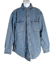 ORVIS Long Sleeve Button Down Jean Fleece Jacket Coat Blue Medium - $413.62 MXN