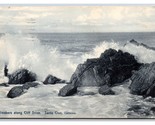 Breakers Breaking Waves Along Cliff Drive Santa Cruz CA 1907 DB Postcard... - $3.91