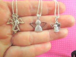 Angel sterling silver crystal pendants - $15.23