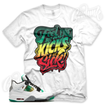 White SICK KICKS Sneaker T Shirt for J1 4 Rasta Lucid Green Carnival Multi - £20.16 GBP+