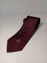 Lauren Ralph Lauren Solid Red Necktie Tie Silk RLL Logo - £15.54 GBP