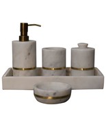 Artisan Furniture Brass Inlay Bathroom Set of 5 - £108.43 GBP