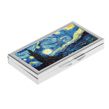 PILL BOX 7 Grid VAN GOGH starry night famous painting art Metal Case Holder - £12.50 GBP