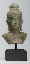 Ancien Khmer Style Bronze Vishnu Torse Statue - Protection -27cm / 11 &quot; - £389.52 GBP