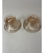 Depression Pink Candlestick holder pair Federal Glass Madrid Recollectio... - $14.95