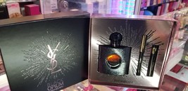 BLACK OPIUM 3 Piece Gift Set Yves Saint Laurent 1.6oz 50ml EDP Parfum + 2ml + .8 - £113.66 GBP