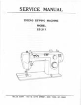 Nelco SZ-217 Service Manual Sewing Machine Hard Copy - $15.99