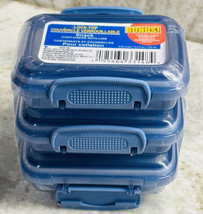 Snack Containers W Locking Lids 5.25oz Ea-Get 3pack-Blue-SHIP24HR - £9.25 GBP