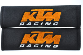 2 pieces (1 PAIR) KTM Racing Embroidery Seat Belt Cover Pads (Black Pads) - $17.99