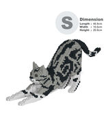 American Shorthair Cats Sculptures (JEKCA Lego Brick) DIY Kit - $1,984.31 MXN