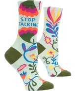 Blue Q Women&#39;s Novelty Funny Crew Socks, Stop Talking fits (shoe size 5-10) - $13.85