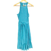 Calvin Klein Blue Plaid Cotton Sundress Dress Size 4 Lined Racerback Rou... - £27.10 GBP