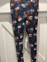 LULAROE LLR TALL&amp;CURVY LEGGINGS AMERICAN FLAG 4TH OF JULY THEMED #694 - £32.32 GBP