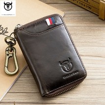 Bullcaptain Genuine Leather Men Short Wallet Unisex Rfid Blocking Business Key C - £61.47 GBP