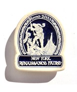 New York Renaissance Faire souvenir magnet stoneware pottery blue white ... - $8.89