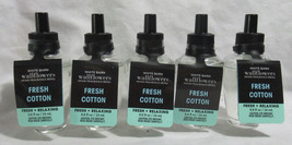 White Barn Bath &amp; Body Works Wallflower Fragrance Bulb Lot Set of 5 FRESH COTTON - $48.95